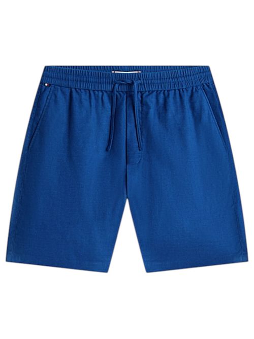 Shorts chino Dover regular fit in misto lino blu jeans TOMMY HILFIGER | MW0MW44353C3I