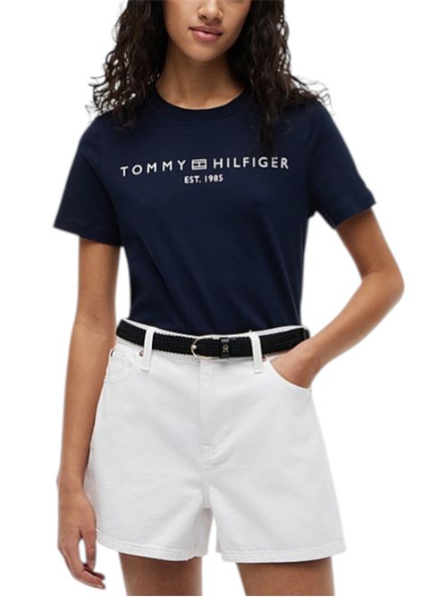 T-shirt in jersey con logo TOMMY HILFIGER | WW0WW40276C1G