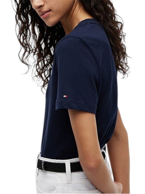 T-shirt in jersey con logo TOMMY HILFIGER | WW0WW40276C1G