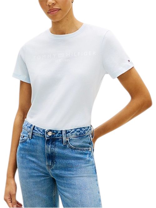 T-shirt in jersey con logo TOMMY HILFIGER | WW0WW40276CYR