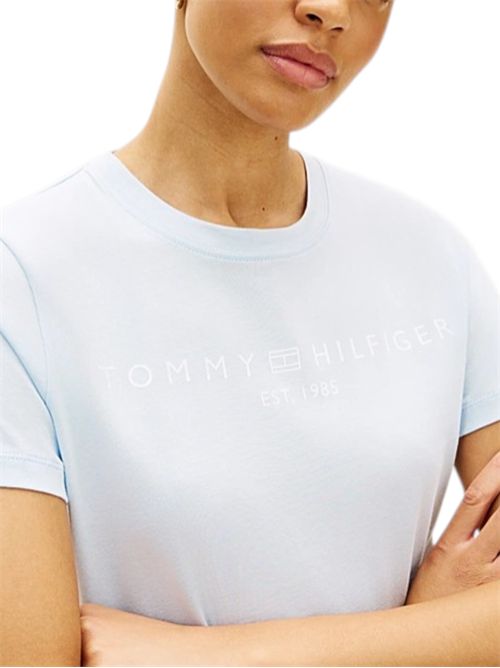 T-shirt in jersey con logo TOMMY HILFIGER | WW0WW40276CYR