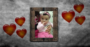 Moldura de corações com uma foto