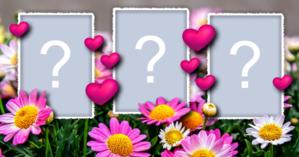 Linda Moldura de florzinhas com 3 fotos. Faça a sua!