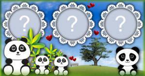 Coloque 3 Fotos nesta Linda Moldura dos Pandas!