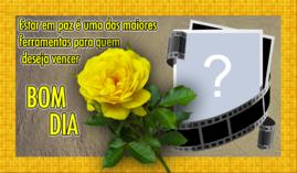 Moldura Bom Dia com coração em paz. Faça com a sua Foto!