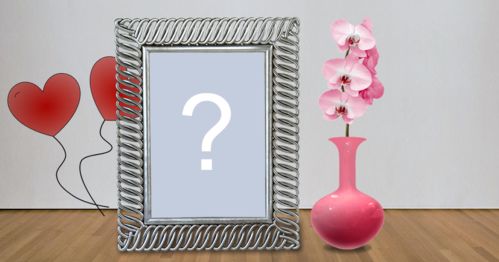 Linda moldura com vaso rosa cheio de flores! Adicione uma foto