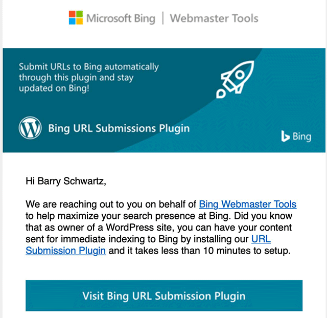 Bing Url Submission Email