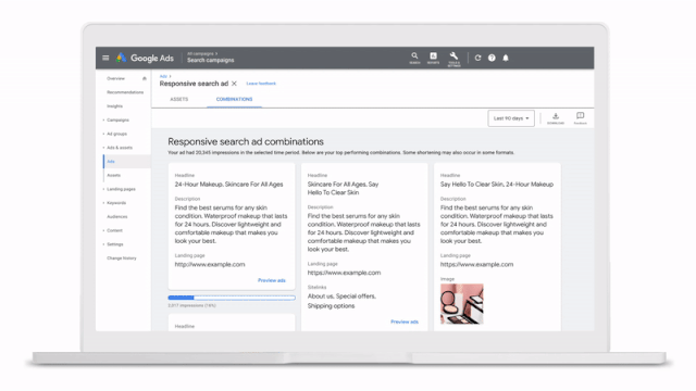 Google Ads Combinations Report