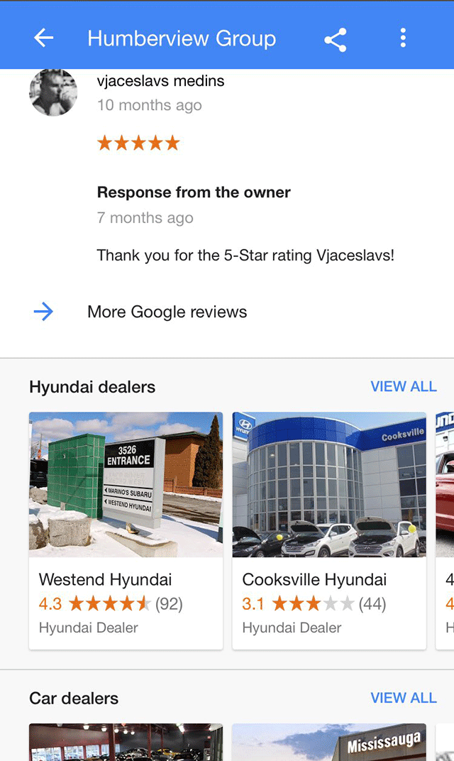 Google Local Carousel Others