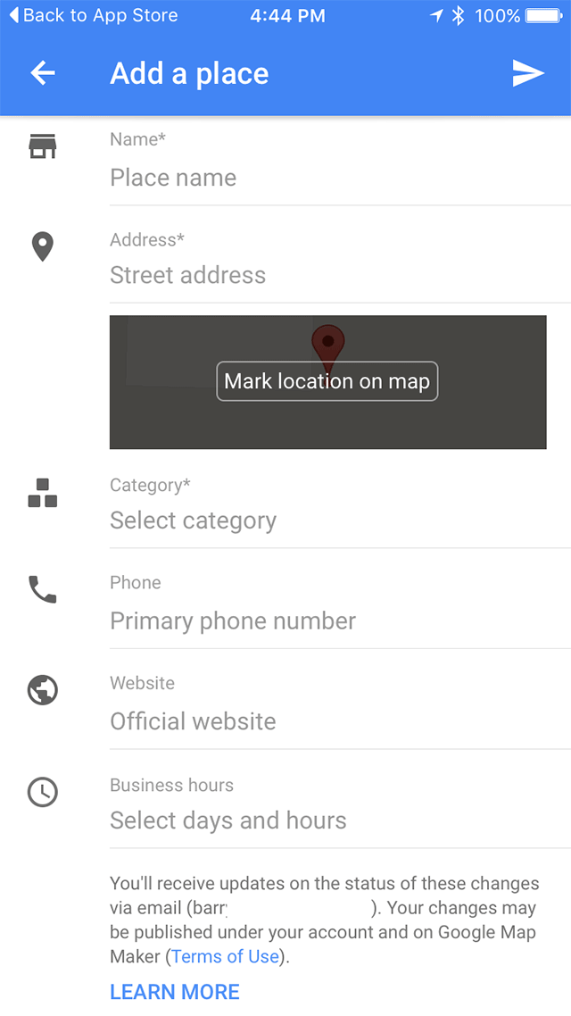 click map button contact access