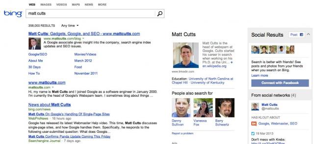 matt cutts bing search