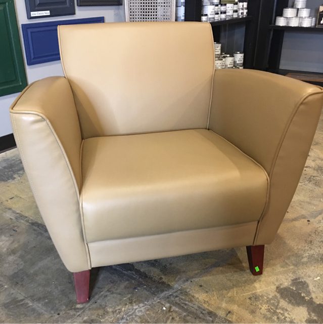 Cream Colored Leather Chair Invio Fine Furniture Consignment