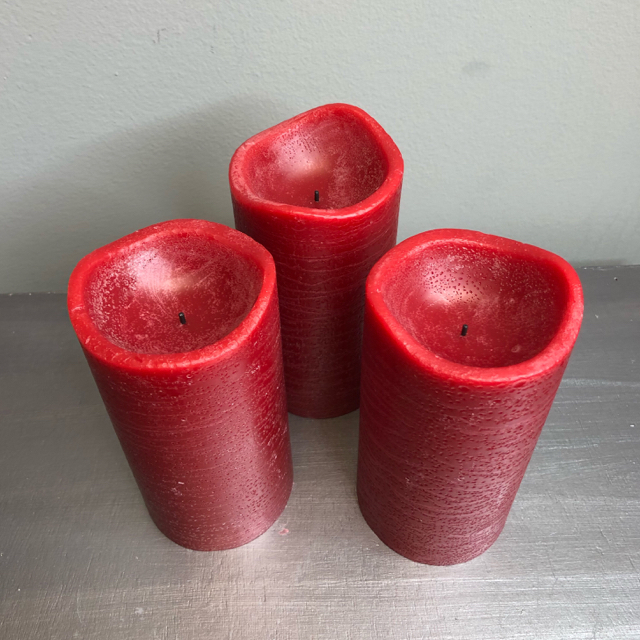 Pier1 Large Red Battery Light Candle Invio Fine Furniture Consignment