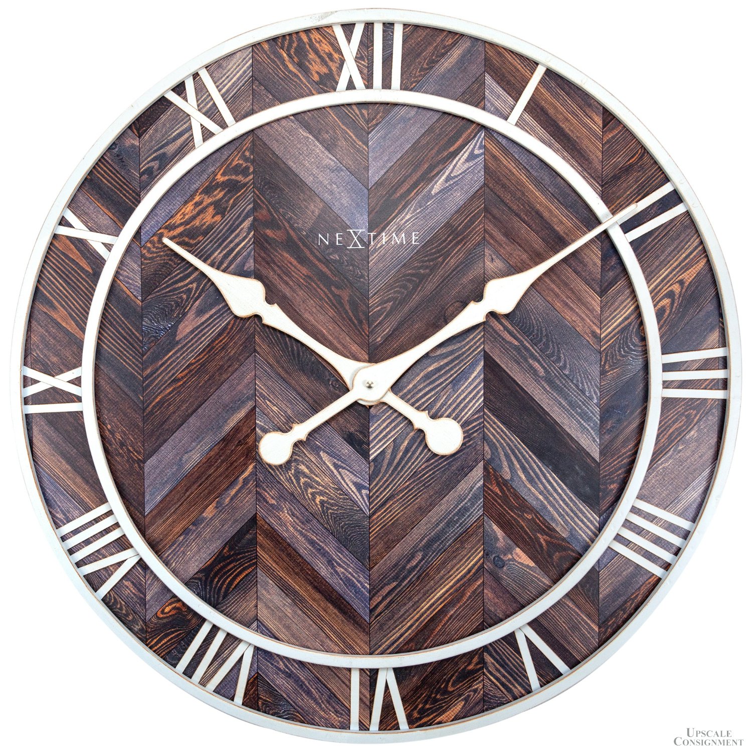 23" Dark Wood Wall Clock Upscale Consignment