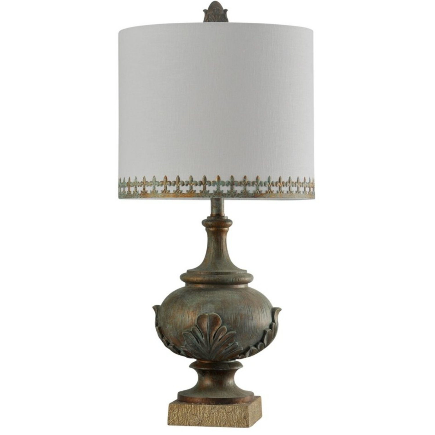 Gold Verdigris Table Lamp Upscale Consignment