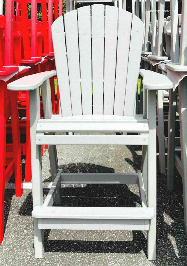 Bar Height Adirondack ChairWhite Upscale Furniture