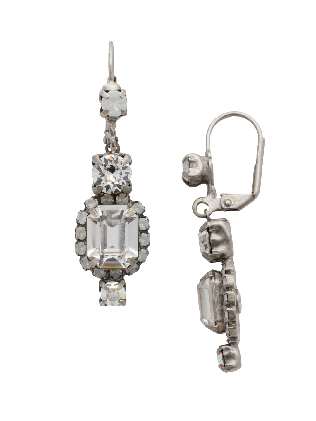 Classic Drop Earring with Swarovski crystals in White Bridal Sorrelli