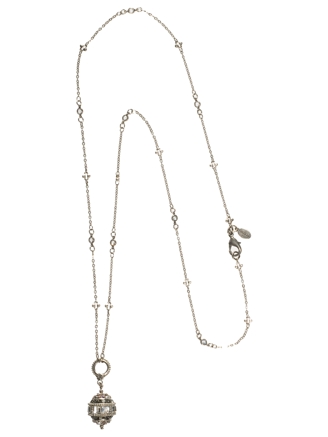 Poised Globe Pendant in Antique Silvertone French Blush Sorrelli Jewelry