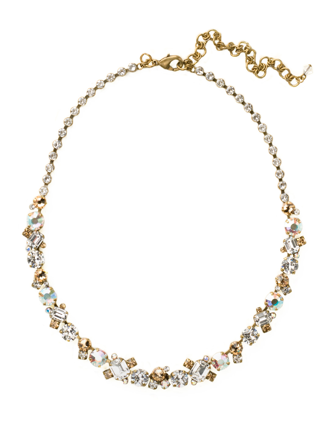 Glittering MultiCut Crystal Necklace in Neutral Territory Sorrelli