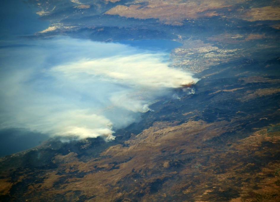 Orbital View Of Smoke Over The Mediterranean