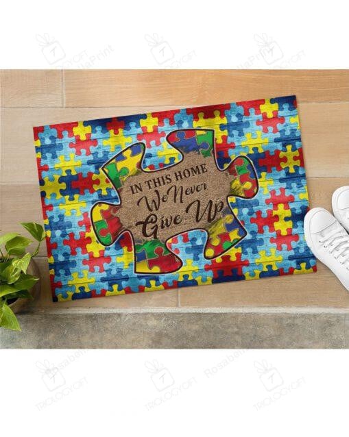Autism In This Front Back Door Rug Durable Rubber Backing Non Slip Welcome DoorMat