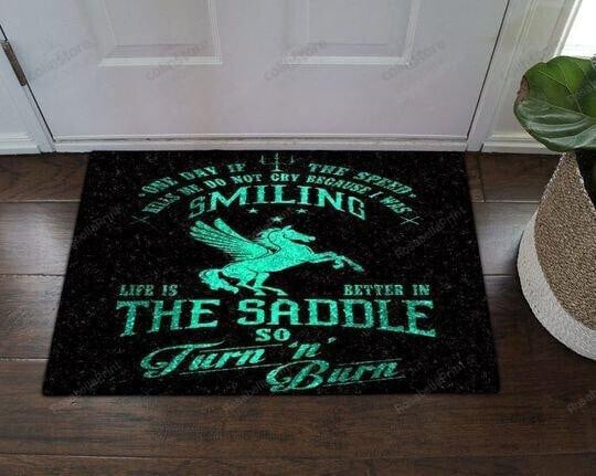 Barrel Racing Smiling Front Back Door Rug Durable Rubber Backing Non Slip Welcome DoorMat
