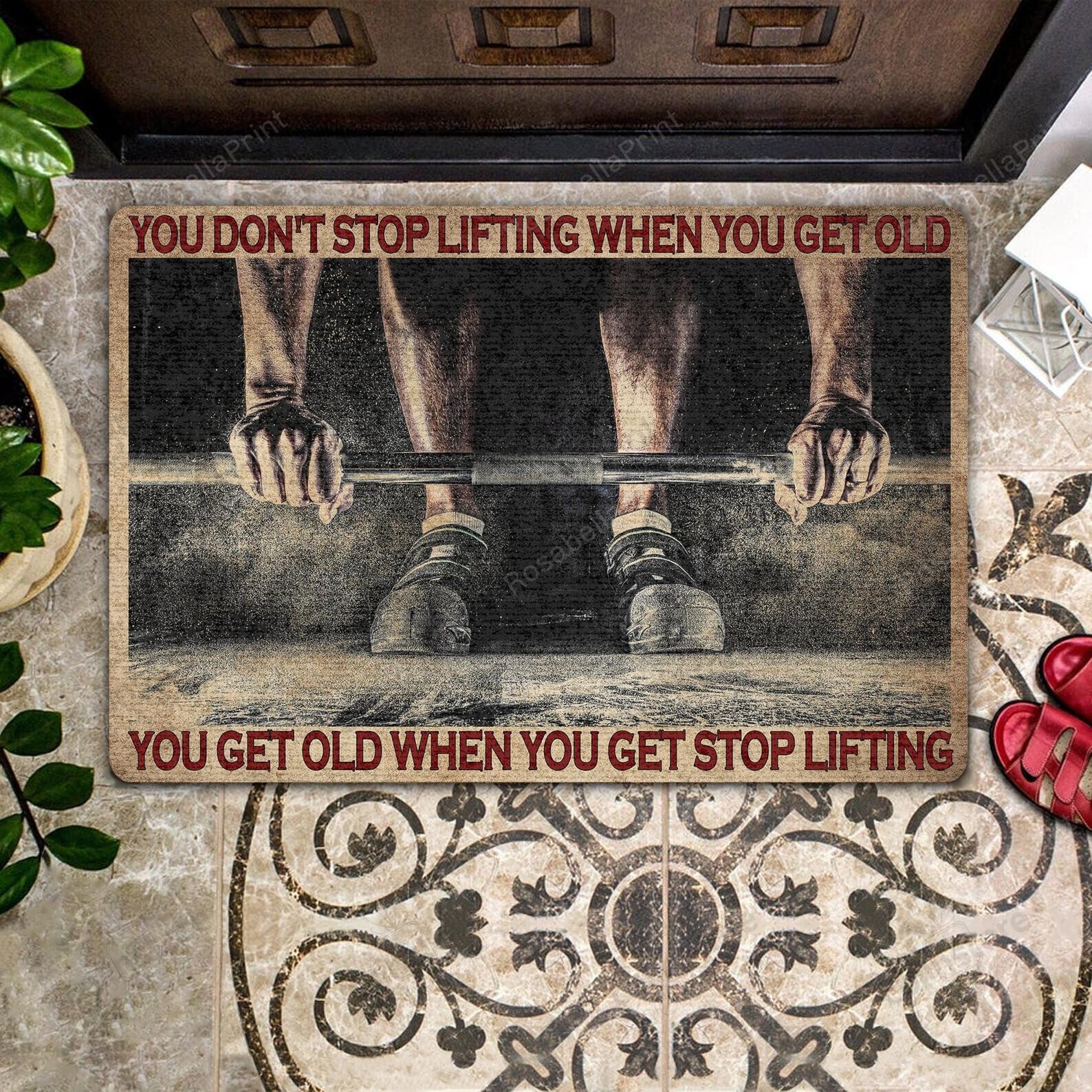 You Don’t Stop Lifting Front Back Door Rug Durable Rubber Backing Non Slip Welcome DoorMat