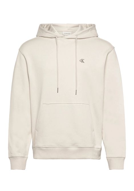 Felpa Calvin Klein 350 Terry Monogram con Cappuccio Beige Uomo CALVIN KLEIN | Felpe | LV04RC297G-67U