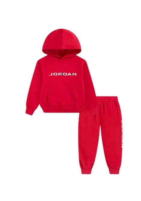 Tuta Jordan MJ Stretch HBR Fleece con Cappuccio Rosso Bambini JORDAN | Tute | 85F270-R78