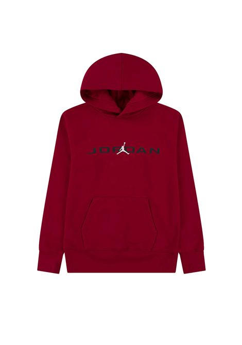 Felpa Jordan MJ Baseline HBR con Cappuccio Rosso Ragazzi JORDAN | Felpe | 95D665-R78