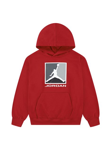 Felpa Jordan Essentials Baseline French Terry con Cappuccio Rosso Ragazzi JORDAN | Felpe | 95F086-R78
