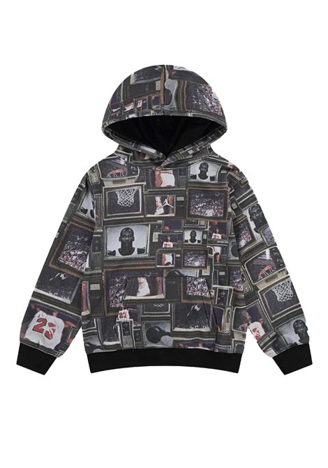 Felpa Jordan All Over Printed Television con Cappuccio Nero Ragazzi JORDAN | Felpe | 95F092-023
