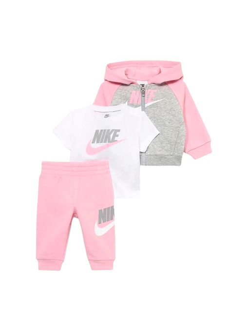 Nike Sportswear Color Blocked HBR Jogger Set Pink Grey Infant NIKE | Tracksuits | 66N341-A0W