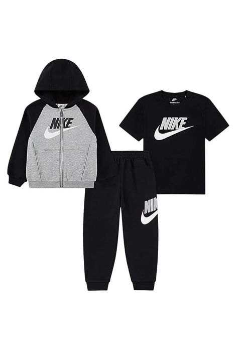 Nike Sportswear Color Blocked HBR Jogger Set Black Grey Kids NIKE | Tracksuits | 86N341-023