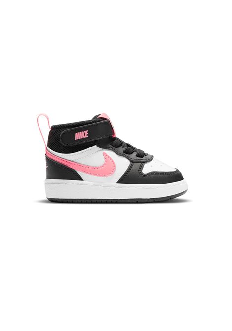 Scarpe Nike Court Borough Mid 2 Nero Bianco Rosa Infant NIKE | Sneakers | CD7784-005