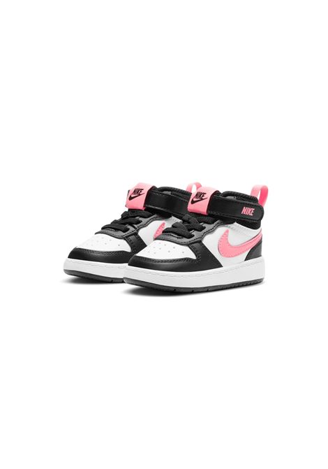 Scarpe Nike Court Borough Mid 2 Nero Bianco Rosa Infant NIKE | Sneakers | CD7784-005