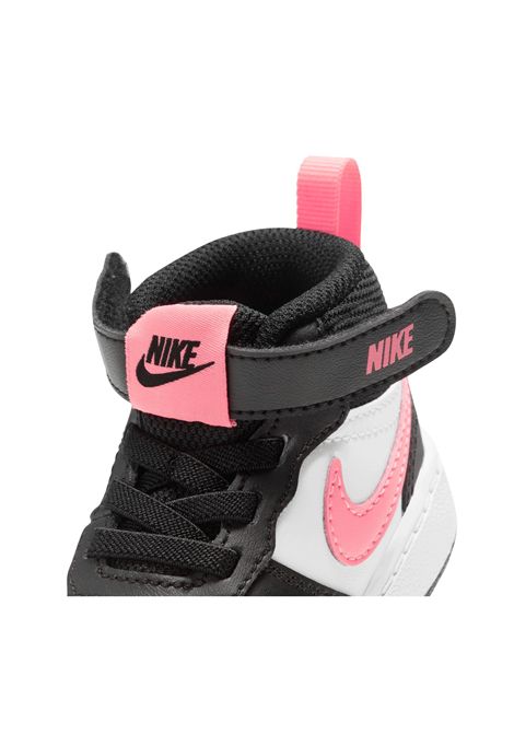 Scarpe Nike Court Borough Mid 2 Nero Bianco Rosa Infant NIKE | Sneakers | CD7784-005