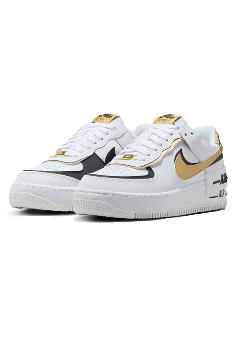 Scarpe Nike Air Force 1 Shadow Bianco Nero Oro Donna NIKE | Sneakers | CI0919-125