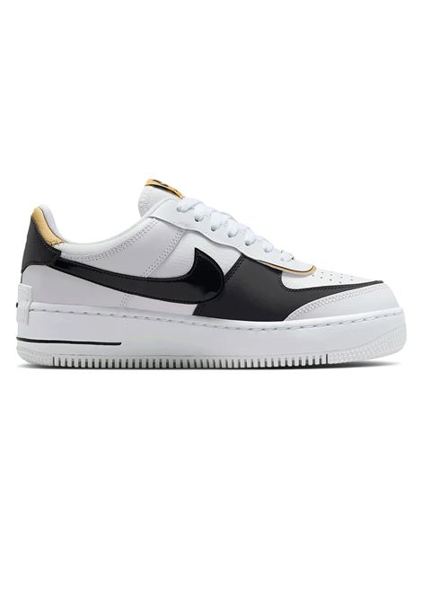 Scarpe Nike Air Force 1 Shadow Bianco Nero Oro Donna NIKE | Sneakers | CI0919-125