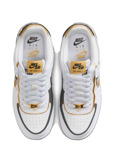 Scarpe Nike Air Force 1 Shadow Bianco Nero Oro Donna NIKE | Sneakers | CI0919-125