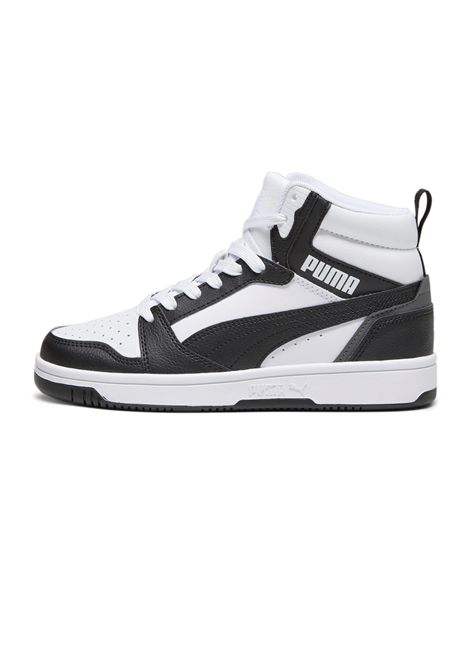 Scarpe Puma Rebound V6 Mid Bianco Nero Ragazzi PUMA | Sneakers | 393831-01
