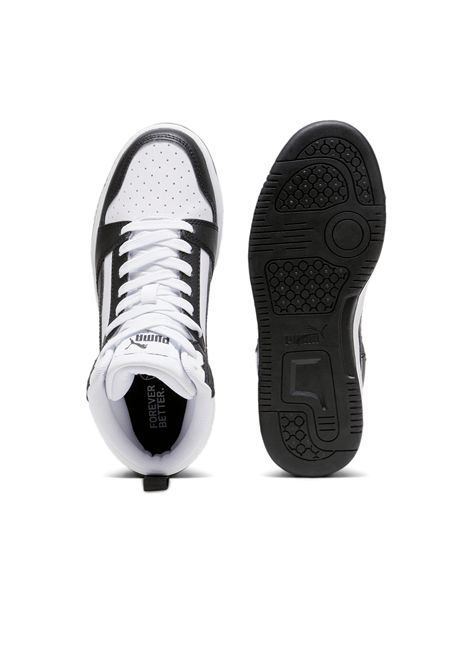 Scarpe Puma Rebound V6 Mid Bianco Nero Ragazzi PUMA | Sneakers | 393831-01