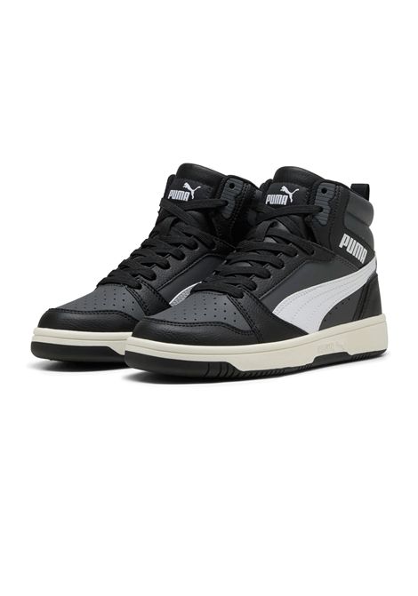 Puma Rebound V6 Mid Shoes Black White Junior PUMA | Sneakers | 393831-29
