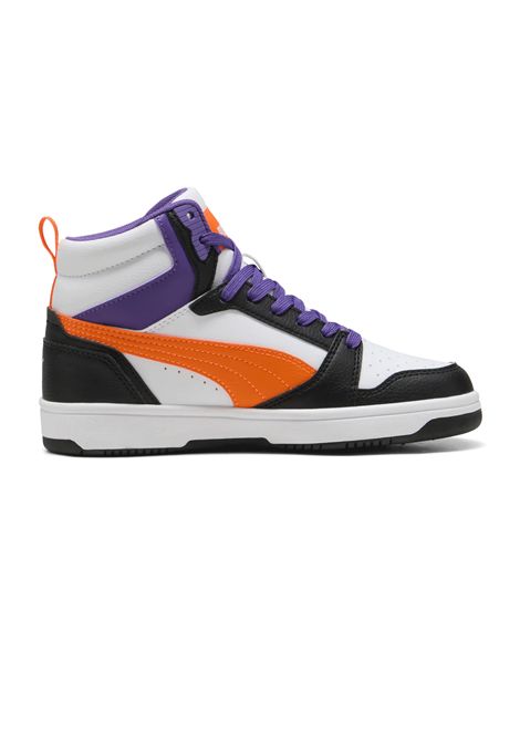 Scarpe Puma Rebound V6 Mid Bianco Nero Arancione Ragazzi PUMA | Sneakers | 393831-34