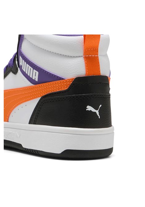 Scarpe Puma Rebound V6 Mid Bianco Nero Arancione Ragazzi PUMA | Sneakers | 393831-34