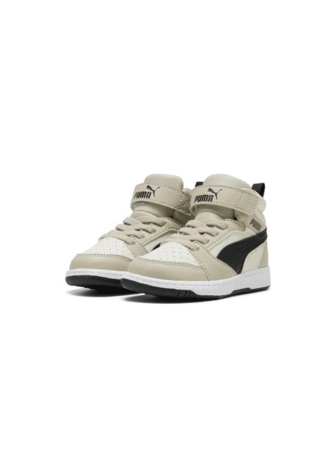 Scarpe Puma Rebound V6 Mid AC+ Bianco Beige Nero Infant PUMA | Sneakers | 396542-30