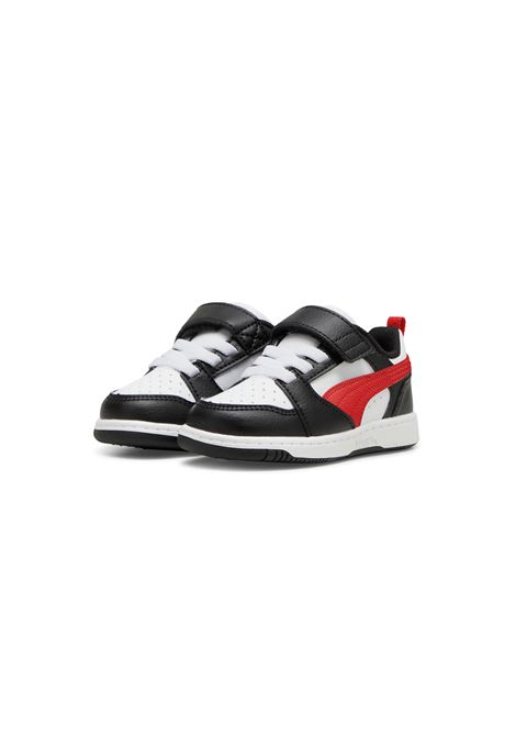 Scarpe Puma Rebound V6 Low AC Bianco Nero Rosso Infant PUMA | Sneakers | 397420-04