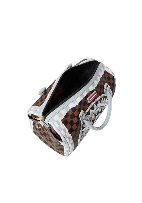 Sprayground Cream And Brown Tear Check Mini Duffle Bag Cream Brown Women SPRAYGROUND | Bags | 910D8293NSZ-