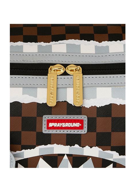 Sprayground Cream And Brown Tear Check Mini Duffle Bag Cream Brown Women SPRAYGROUND | Bags | 910D8293NSZ-