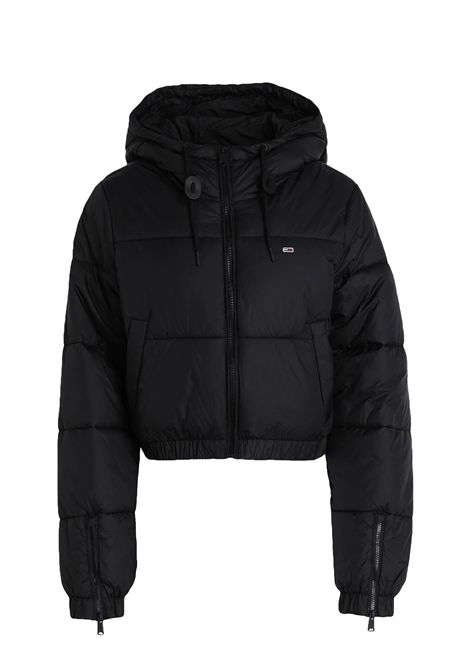 Tommy Hilfiger Crop Hooded Puffer Black Women TOMMY HILFIGER | Jackets | DW0DW18313-BDS